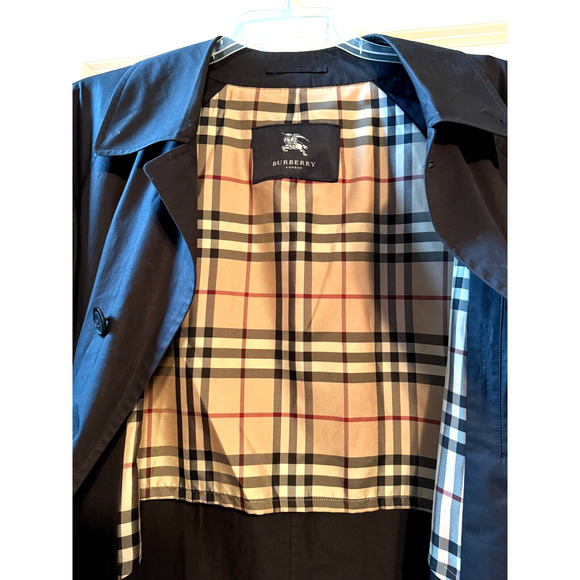 Burberry London Long Coat Size Mens XXL with Nova Check Interior Black Exterior - Picture 3 of 8